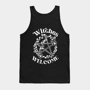 Witches Welcome Halloween Pentagram Design Tank Top